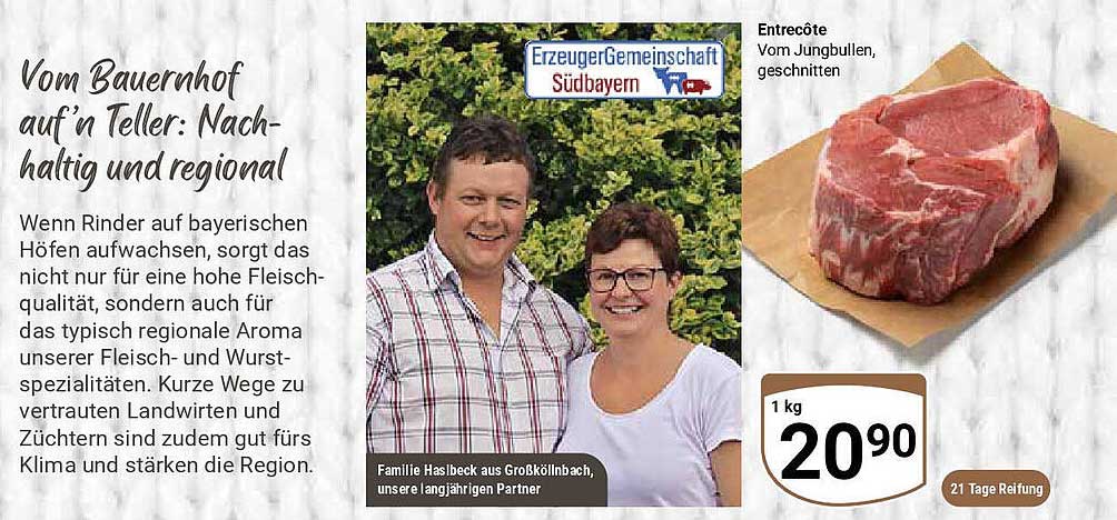 Entrecôte vom Jungbullen, geschnitten