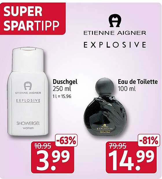 ETIENNE AIGNER EXPLOSIVE Duschgel 250 ml und Eau de Toilette 100 ml