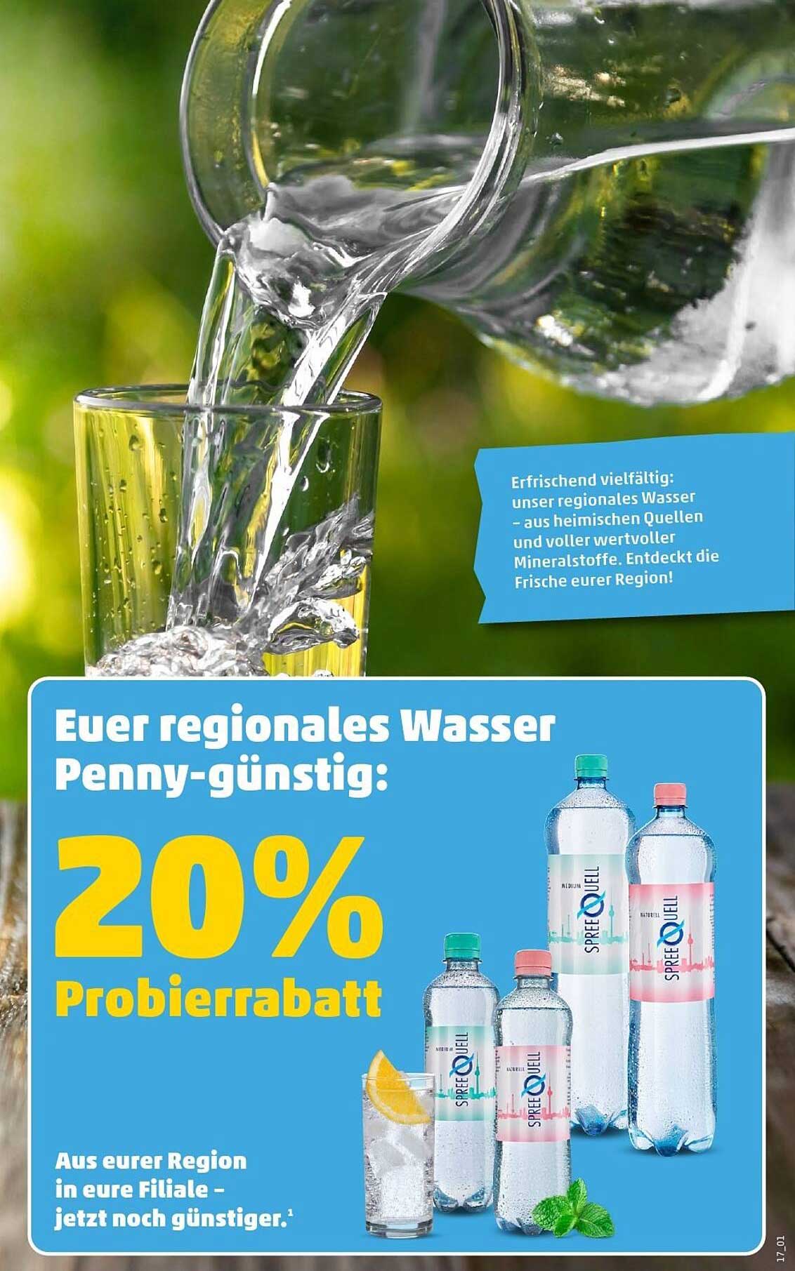 Euer regionales Wasser Penny-günstig: 20% Probier-Rabatt