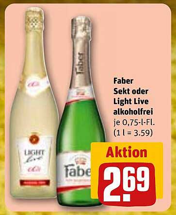 Faber Sekt oder Light Live alkoholfrei 0,75 l - Aktion