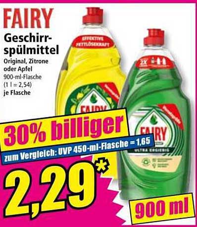 FAIRY Geschirrspülmittel 900 ml - Original, Zitrone oder Apfel