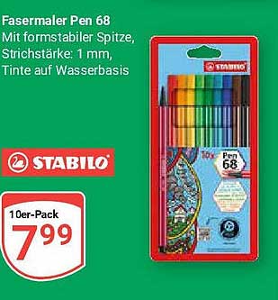 Fasermaler Pen 68 - 10er-Pack von STABILO