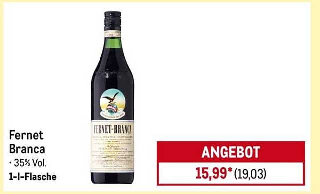 Fernet Branca – 1-Liter-Flasche, 35% Vol.