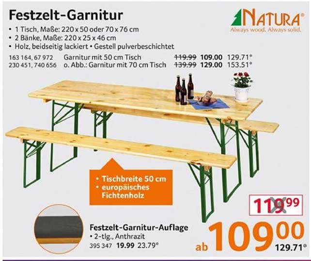 Festzelt-Garnitur mit 50 cm Tisch