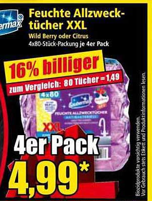 Feuchte Allzwecktücher XXL - Wild Berry oder Citrus