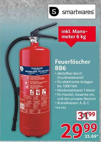 Feuerlöscher BB6 6 kg inkl. Manometer
