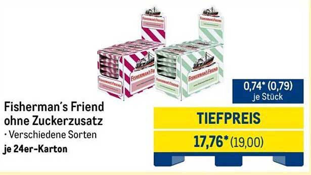 Fisherman’s Friend ohne Zuckerzusatz – Verschiedene Sorten je 24er-Karton