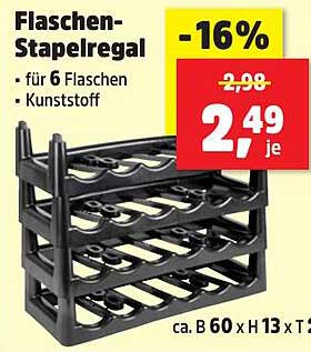 Flaschen-Stapelregal für 6 Flaschen