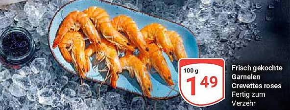 Frisch gekochte Garnelen - Crevettes roses