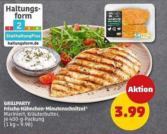 Frische Hähnchen-Minutensteak, mariniert in Kräuterbutter (400 g)