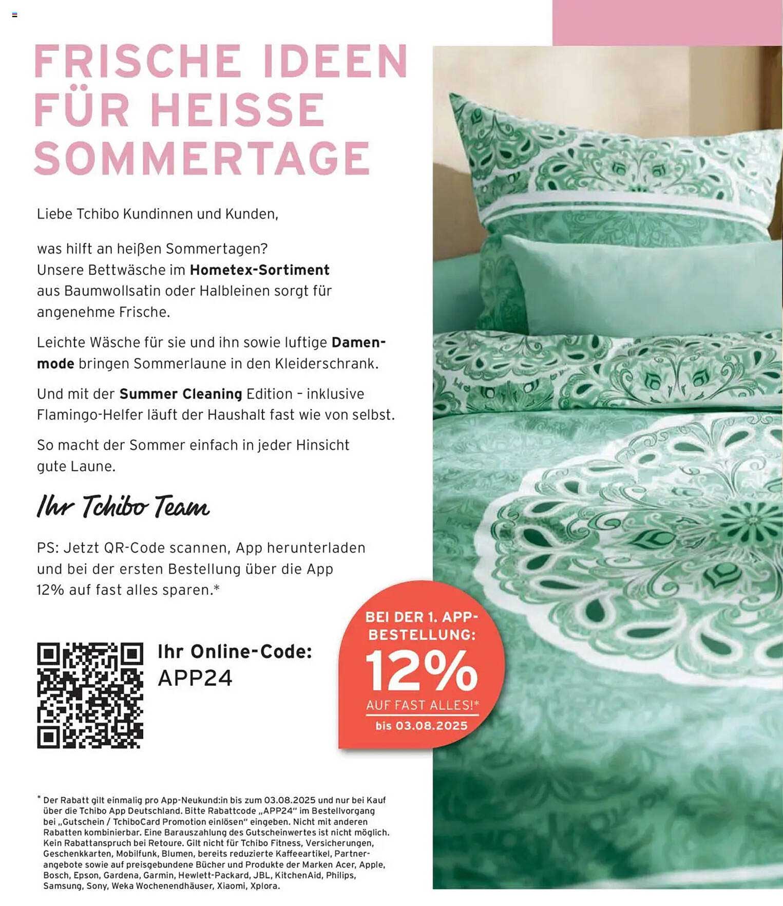 Frische Ideen für heiße Sommertage - Hometex-Sortiment