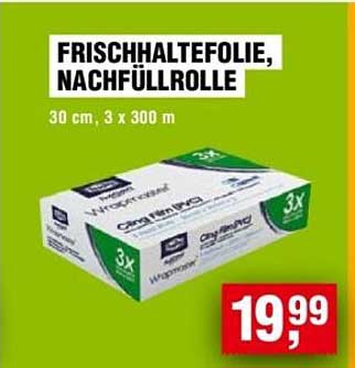 FRISCHHALTEFOLIE, NACHFÜLLROLLE 30 CM, 3 X 300 M