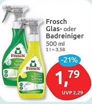 Frosch Glas- oder Badreiniger 500 ml - Nur 1,79 €!