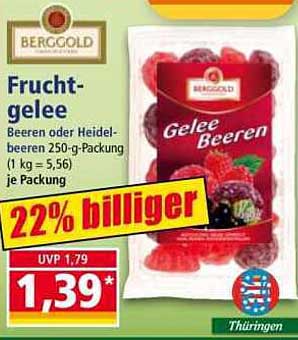 Fruchtgelee Beeren oder Heidelbeeren 250-g-Packung