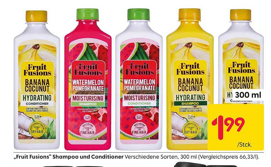 "Fruit Fusions" Shampoo und Conditioner – Verschiedene Sorten, 300 ml