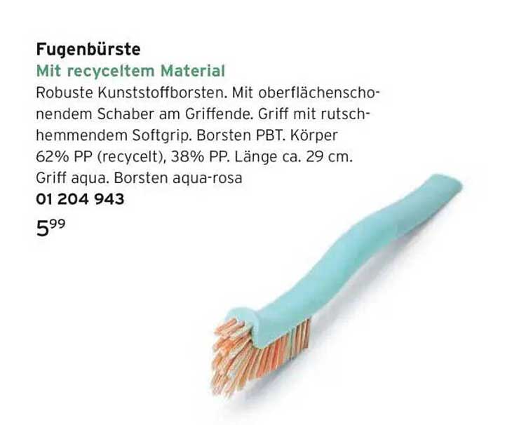 Fugenbürste mit recyceltem Material