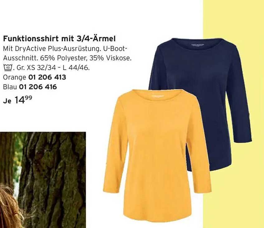 Funktionsshirt mit 3/4-Ärmeln
