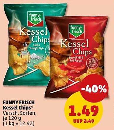 FUNNY FRISCH Kessel Chips – Verschiedene Sorten
