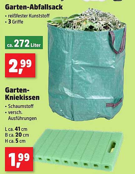 Garten-Abfallsack und Garten-Kniekissen
