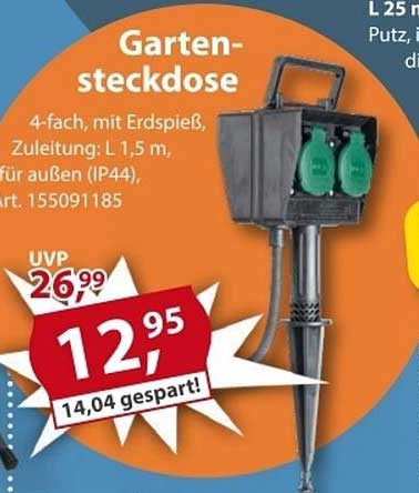 Gartensteckdose 4-fach mit Erdspeiß
