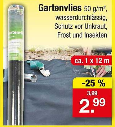 Gartenvlies 50 g/m², wasserdurchlässig, Schutz vor Unkraut, Frost und Insekten