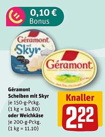 Géramont Scheiben mit Skyr und Weichkäse