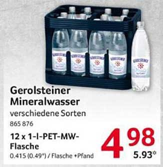 Gerolsteiner Mineralwasser 12 x 1,0 l PET-Flasche