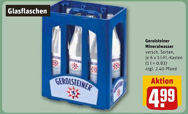 Gerolsteiner Mineralwasser 6 x 1 l im Kasten