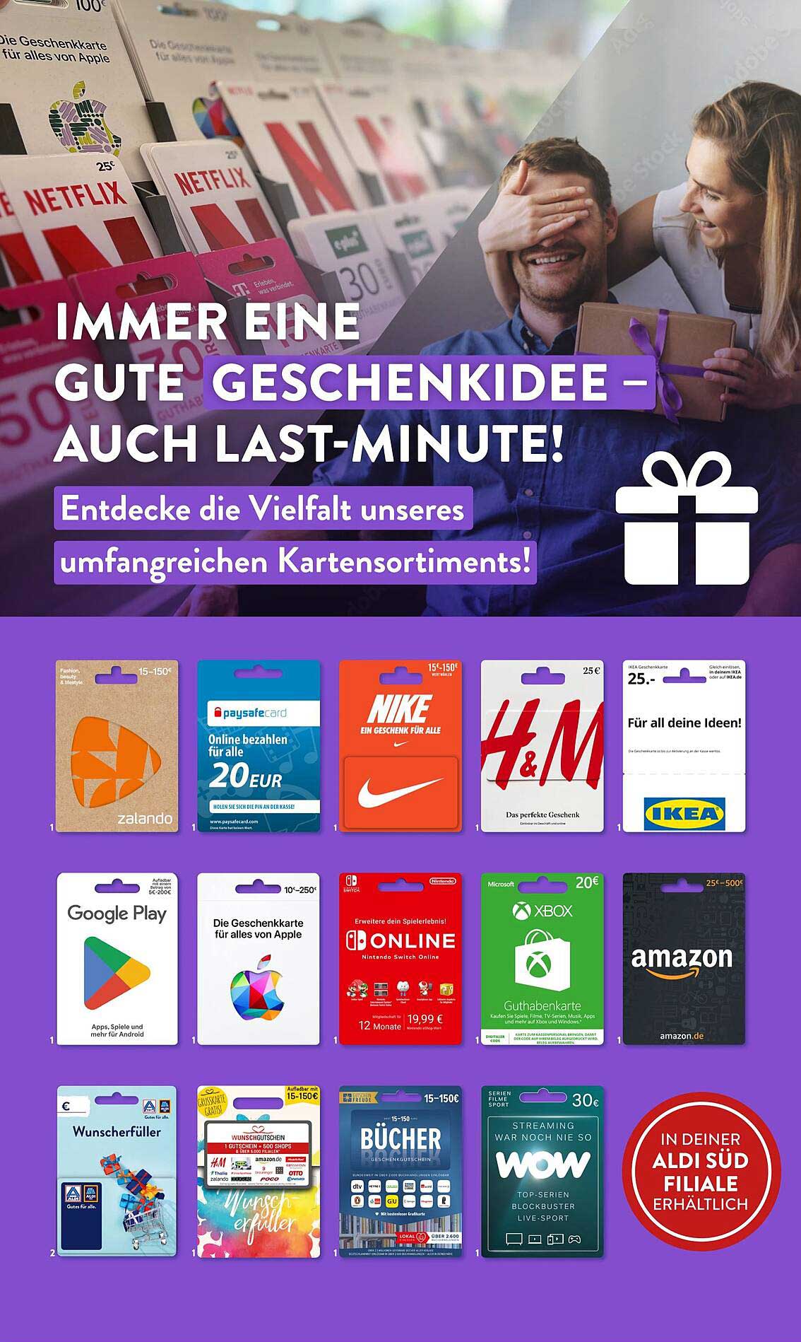 Geschenkkarten für alle Gelegenheiten