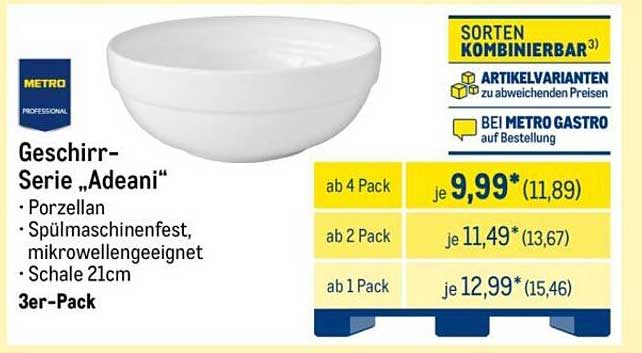 Geschirr-Serie „Adeani“ – 3er-Pack Schalen aus Porzellan