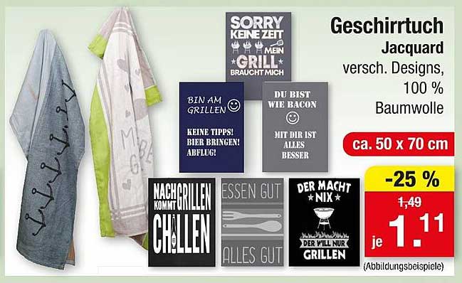 Geschirrtuch Jacquard in verschiedenen Designs, 100% Baumwolle