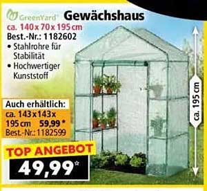 Gewächshaus 140x70x195 cm