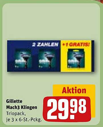 Gillette Mach3 Klingen Triopack, je 3 x 6-St.-Pckg.