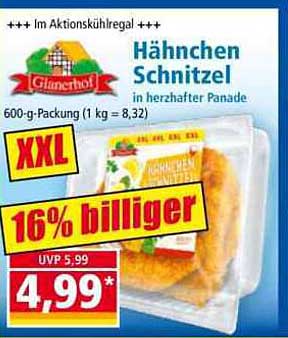 Glünert Hof Hähnchen Schnitzel in herzhafter Panade – 600-g-Package