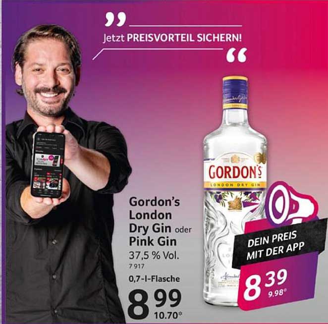 Gordon’s London Dry Gin oder Pink Gin 0,7 l