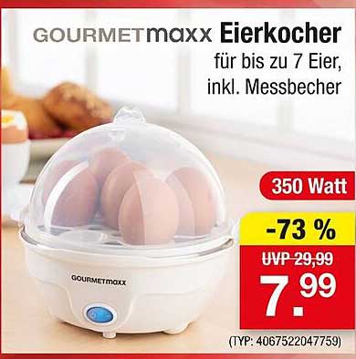 GOURMETmaxx Eierkocher für bis zu 7 Eier, inkl. Messbecher