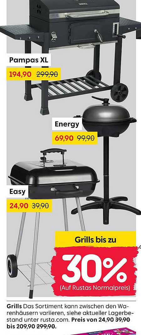 Grills bis zu 30% Rabatt auf Rustas Normalpreis
