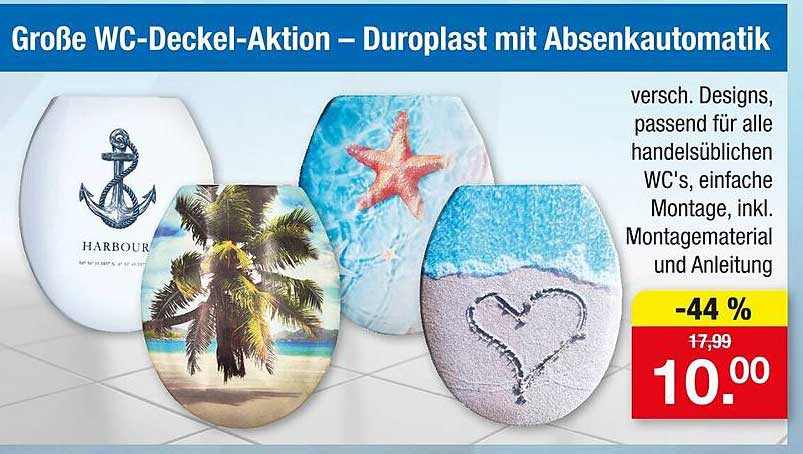Große WC-Deckel-Aktion – Duroplast mit Absenkautomatik
