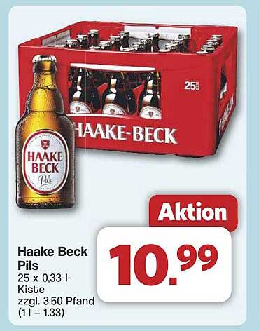 Haake Beck Pils 25 x 0,33-l-Kiste