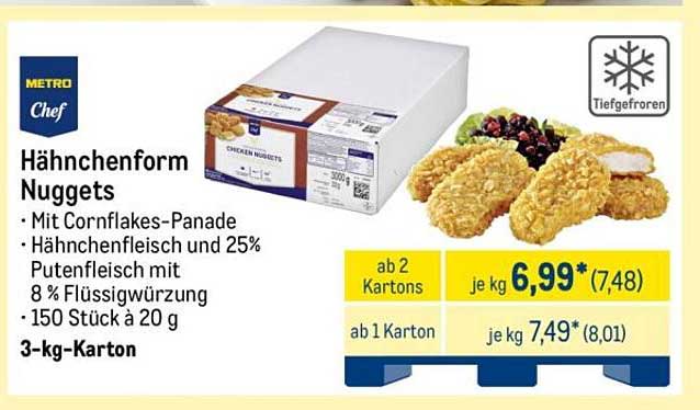 Hähnchenform Nuggets