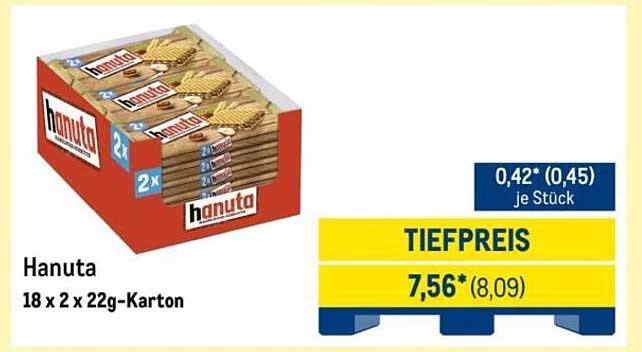 Hanuta 18 x 2 x 22g-Karton