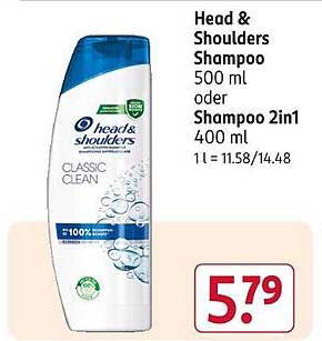 Head & Shoulders Shampoo 500 ml oder Shampoo 2in1 400 ml