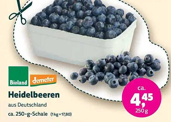 Heidelbeeren aus Deutschland ca. 250-g-Schale