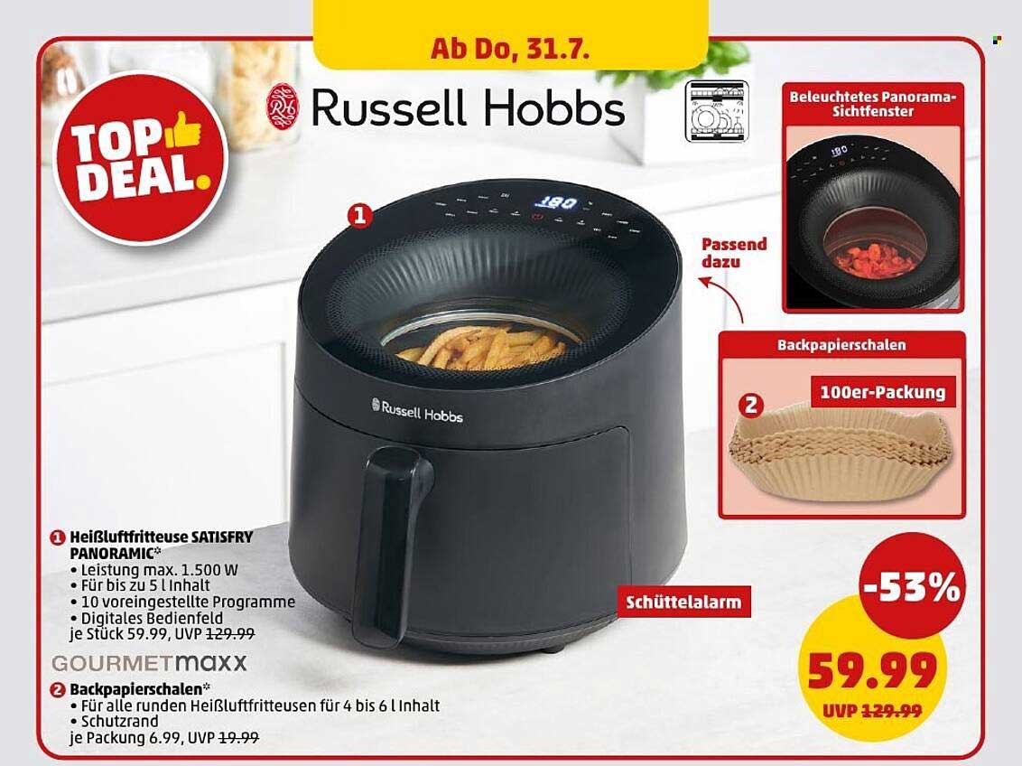 Heißluftfritteuse SATISFRY PANORAMIC von Russell Hobbs