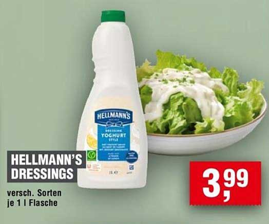 HELLMANN’S DRESSINGS, verschiedene Sorten je 1 l Flasche