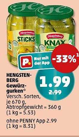HENGSTENBERG Gewürzgurken 670 g