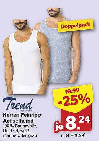 Herren Feinripp-Achselhemd Doppelpack