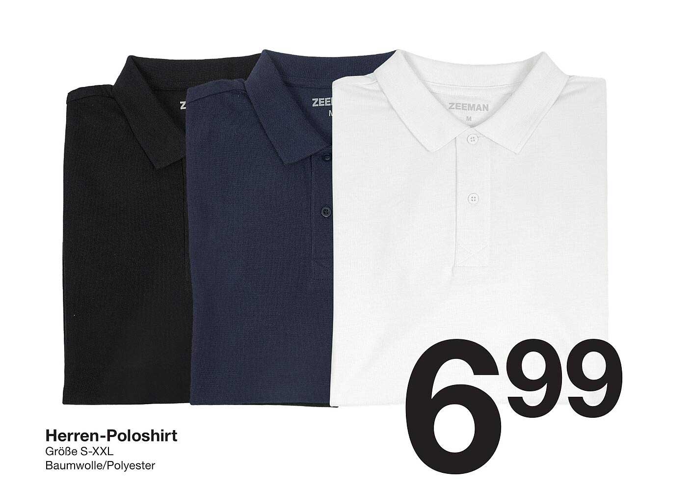 Herren-Poloshirt Größe S-XXL - Baumwolle/Polyester
