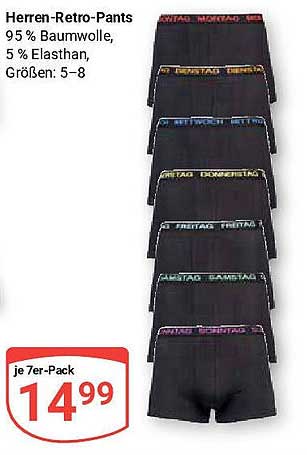 Herren-Retro-Pants – 7er-Pack