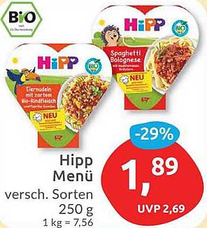 Hipp Menü - Verschiedene Sorten, 250 g